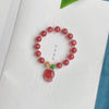 Strawberry Quartz Crystal Bracelet with Pixiu Charm