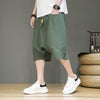 Men's Harem Pants Cotton Linen Drawstring Shorts