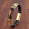 Tiger Eye Stone Leather Buckle Bracelet Unisex