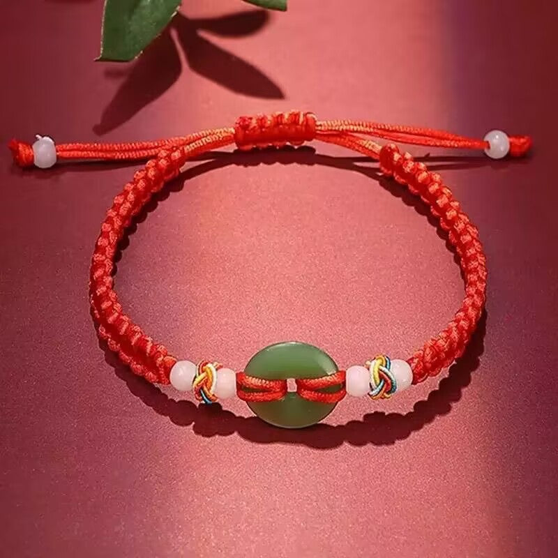 Woven Cord Bracelet with Lotus or Peace Buckle