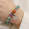 Jade Bead Bracelet with Lotus, Pumpkin or Peace Buckle Charm