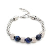 Stainless Steel Tiger Eye and Onyx Bead Bracelet
