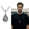 Koi Fish Water Drop Necklace, Pure Tin Pendant on Titanium Steel Box Chain