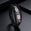 Tiger Eye Power Magnetic Buckle Multilayered Leather Bracelet