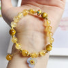 Citrine Tiger Eye Flower Charm Generosity Bracelet
