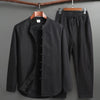 Men's Fleece Lined Tang Suit Set, Traditional Mandarin Collar Top and Pants