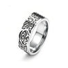 Engraved Titanium Steel Balance Ring with Vintage Patterns
