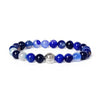 Stone Bead Bracelet with Crown Charm
