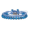 Beaded Braided Bracelet Set with Stone Charms
