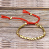 Copper Beads Luck Bracelet, Adjustable Woven Cord