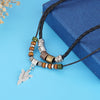 Anchor Pendant Necklace, Braided Cord with Beads