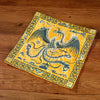 Embroidered Tea Mat, Square Coaster with Dragon Phoenix