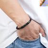Stone Bead Leather Bracelet Unisex