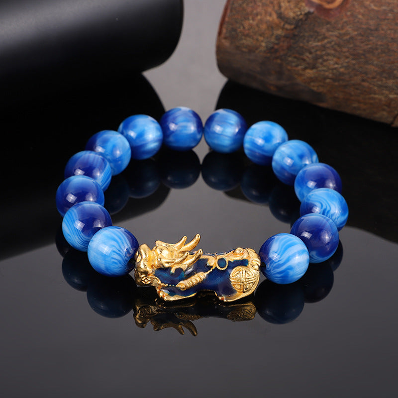 Pixiu Color-Change Beaded Bracelet for Fortune and Protection
