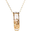 White Jade Luck Ring Necklace, Adjustable Two-Way Pendant