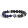 Hamsa Hand Lava Rock Bracelet with Natural Stone Beads