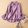 Women's Chinese Style Embroidered Cotton Linen Top