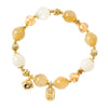Gold Plated Golden Rutilated Quartz Bell Charm Bracelet