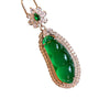 Fortune Bean Green Chalcedony Pendant Necklace