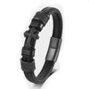 Handmade Leather Bracelet with Titanium Steel Buckle
