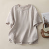 Women's Cotton Linen Short Sleeve T-Shirt Relaxed Fit