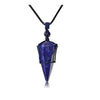 Natural Stone Pointed Pendant Necklace with Woven Cord