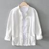 Men's Chinese Frog-Button Linen Shirt with Pockets
