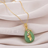 Lotus Peace Buckle Necklace Pendant, Titanium Steel Chain