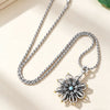 Lotus Vajra Pendant Necklace with Blue Stone