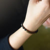 Red Jasper Moss Agate Black Obsidian Peace Couple Bracelet