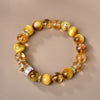 Yellow Citrine Tiger Eye Bead Bracelet