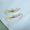 Handmade Velvet Flower Earrings, 925 Silver Hook