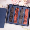 Engraved Wooden Bookmark Set with Gift Box