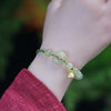 Handwoven Hetian Jade Peace Buckle Bracelet