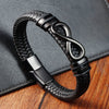 Infinity Braided Leather Bracelet for Men and Women