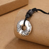 Pixiu Peace Buckle Copper Necklace, Silver-Tone Pendant