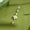 Sterling Silver Magnolia Hetian Jade Necklace Pendant