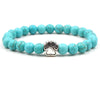 Save A Dog Bracelet with Paw Charm, 8mm Stone Beads