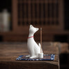 Ceramic Cat Incense Burner Cute Animal Decoration