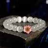Cat's Eye Flower Charm Bracelet, 8mm Beads
