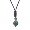 Natural Stone Pendant Necklace with Rope Chain