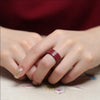 Cinnabar Heart Sutra Ring, Purple Gold-tone Sand Mantra Band