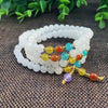 White Golden Jade Beads Bracelet and 108 Mala Necklace
