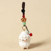 Wooden Sheep Keychain with Beads and Mantra