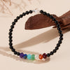 Black Tourmaline and Rainbow Stone Bracelet