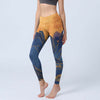 Splash-ink Landscape Print Yoga Leggings Women's High Waist Fitness Pants