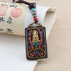 Ebony Wood Pendant Necklace with Buddhist Symbols