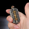 Copper Silver-Plated Vajra Pendant with Auspicious Patterns