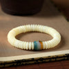 White Bodhi Seed Bracelet with Colorful Tassel