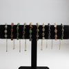 Gold-Tone Wire Wrapped Gemstone Bead Bangle Bracelet